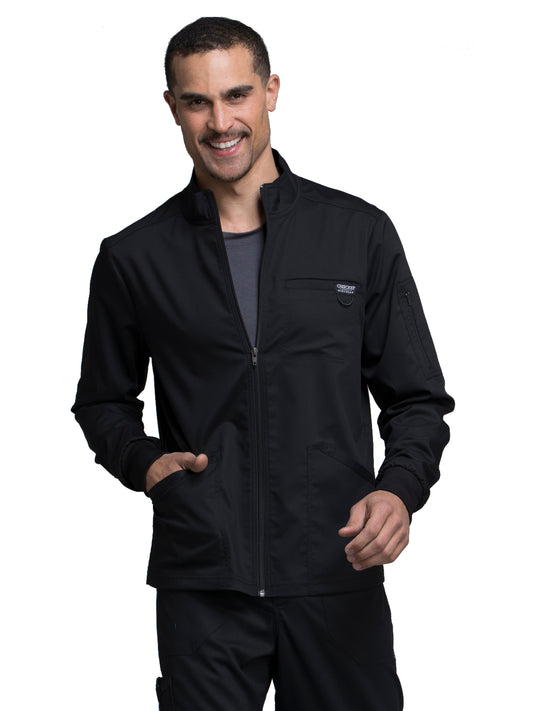 Men's 5-Pocket Zip Front Jacket - WW320 - Black