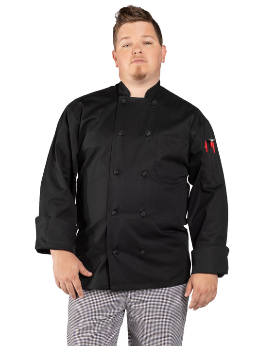 Unisex Classic Knot Chef Coat - 0403 - Black