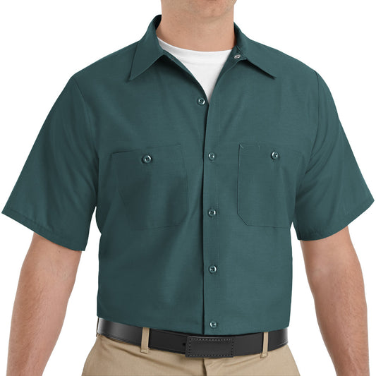 Men's Short Sleeve Industrial Work Shirt - SP24 - Spruce Green