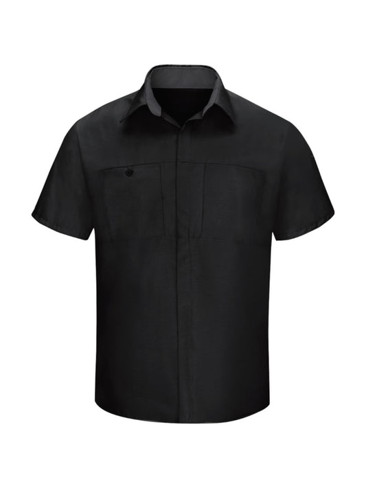 Men's Short Sleeve Performance Plus Shop Shirt - SY42 - Black / Charcoal