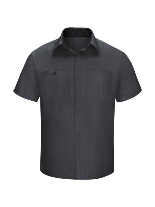 Men's Short Sleeve Performance Plus Shop Shirt - SY42 - Charcoal/Black