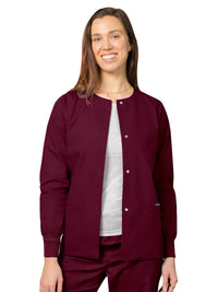 Women's Round Neck Jacket - 602 - Burgundy