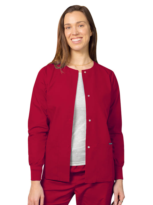 Women's Round Neck Jacket - 602 - Red