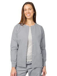 Women's Round Neck Jacket - 602 - Silver Gray
