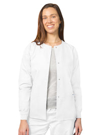 Women's Round Neck Jacket - 602 - White