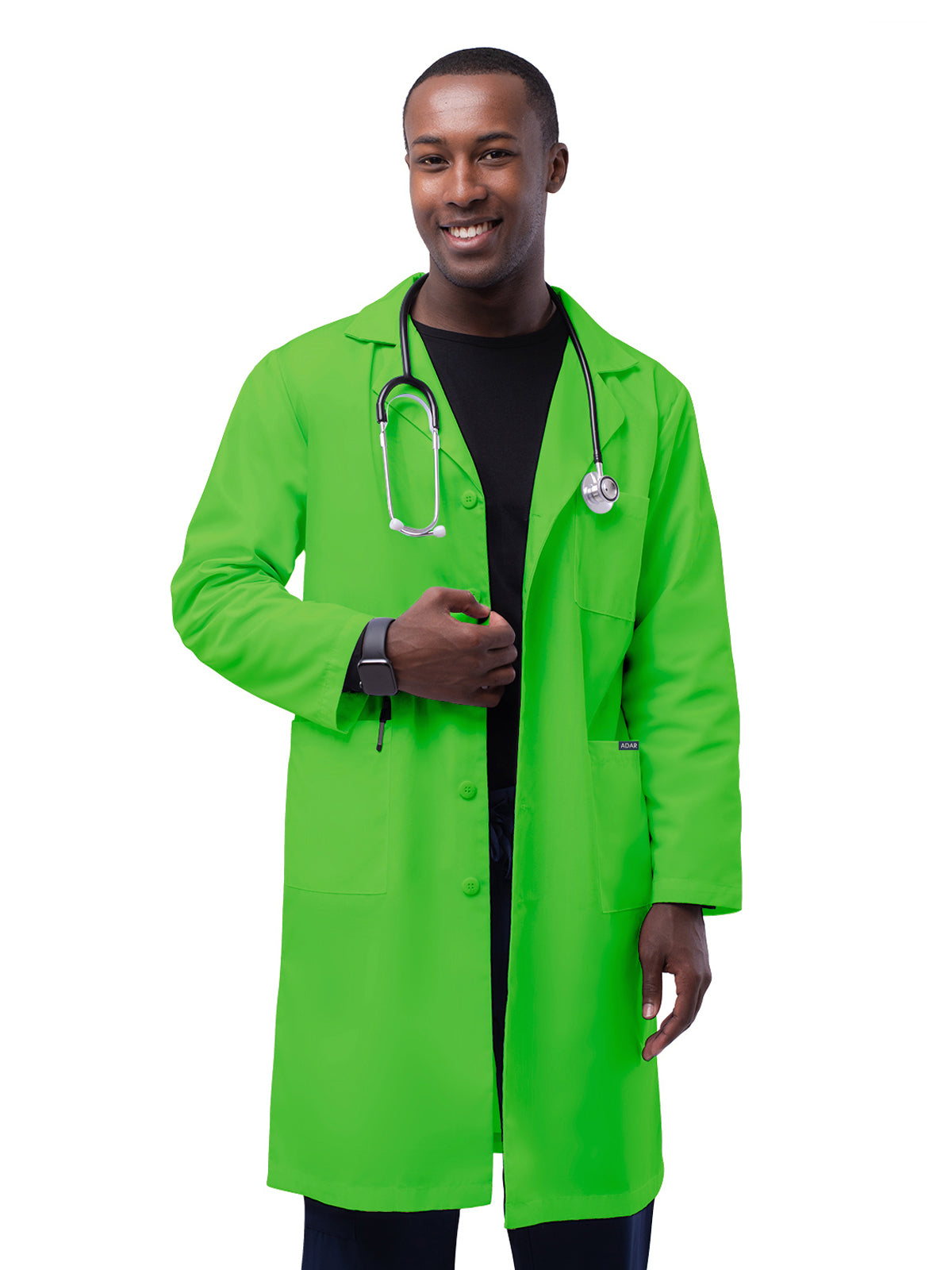 Unisex Five-Pocket 39" Lab Coat - 803 - Neon Lime Green