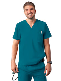 Men's V-Neck Top - A6010 - Caribbean Blue
