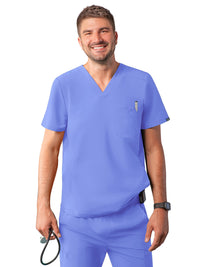 Men's V-Neck Top - A6010 - Ceil Blue