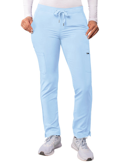 Women's Drawstring Cargo Pant - A6104 - Sky Blue