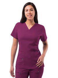 Women's V-Neck Elevated Top - P4212 - Wine