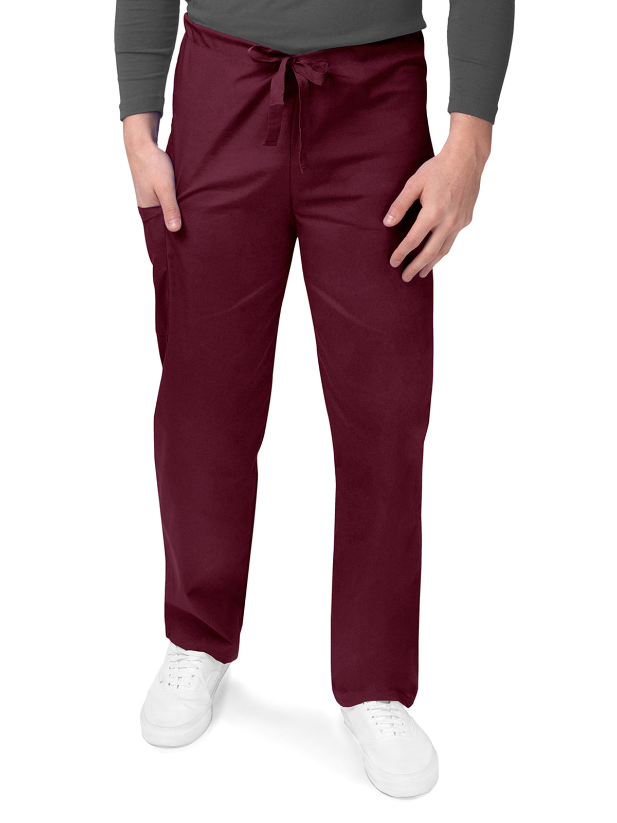 Unisex Four-Pocket Draswtring Pant - S8202 - Burgundy