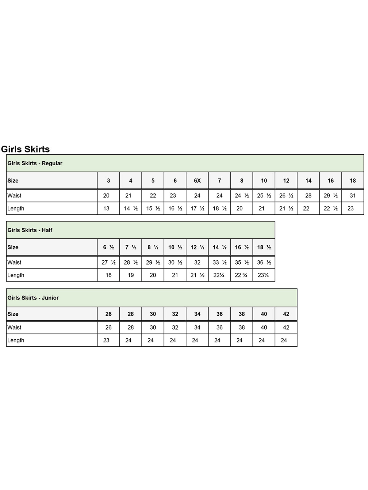 SIZECHART