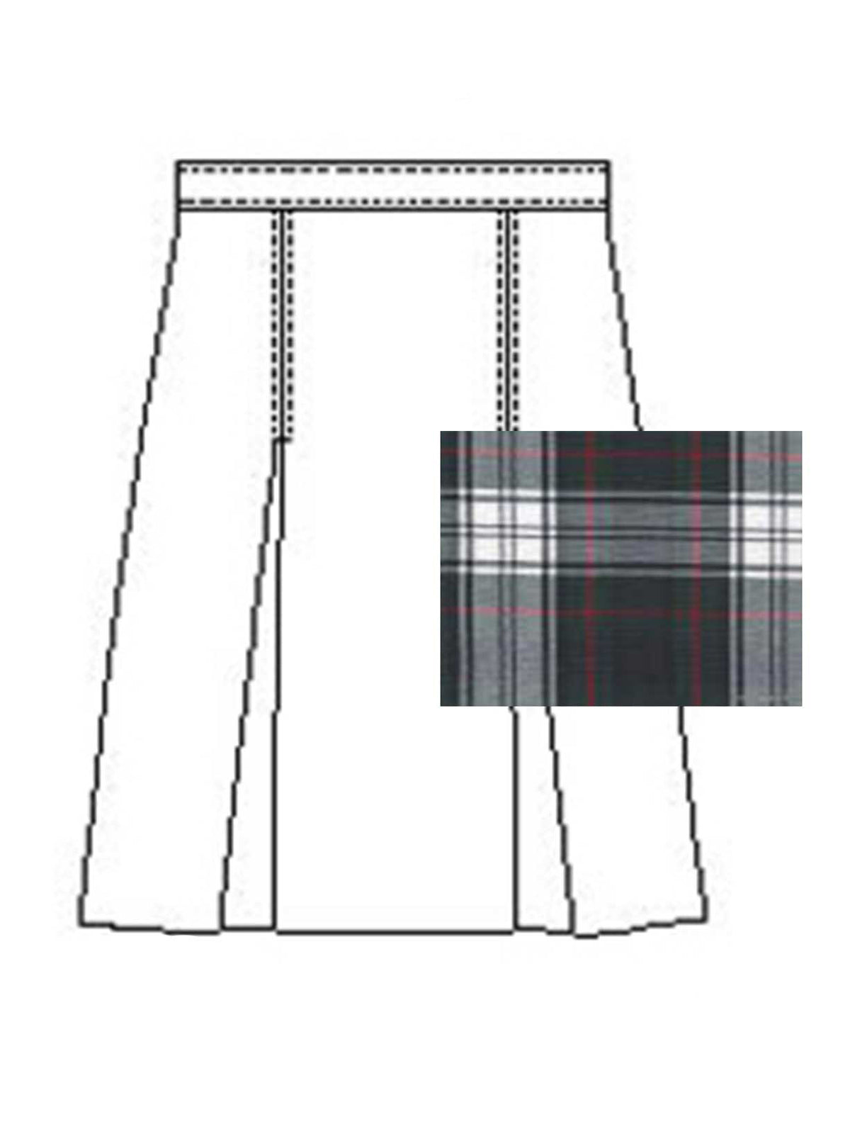 Girls' Model 34 Polyester Plaid Skirt - 1034PP - Plaid 50