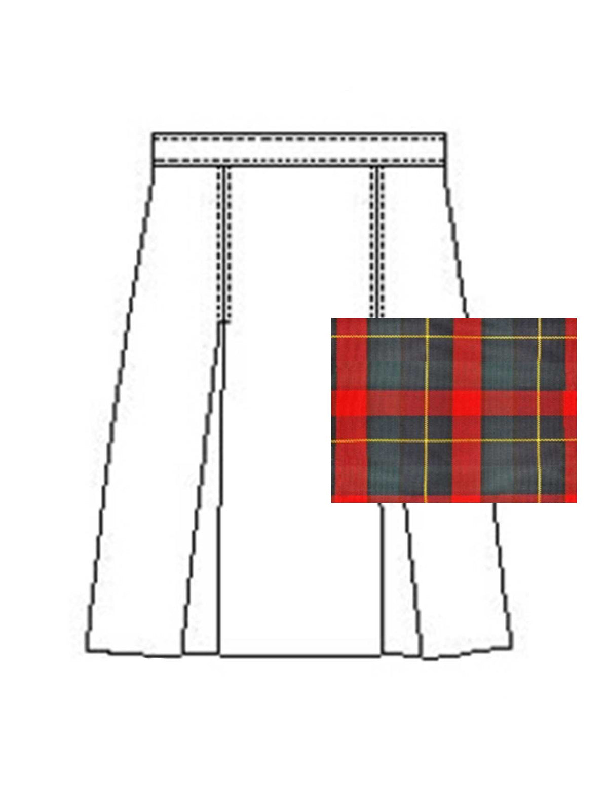 Girls' Model 34 Polyester Plaid Skirt - 1034PP - Plaid 66