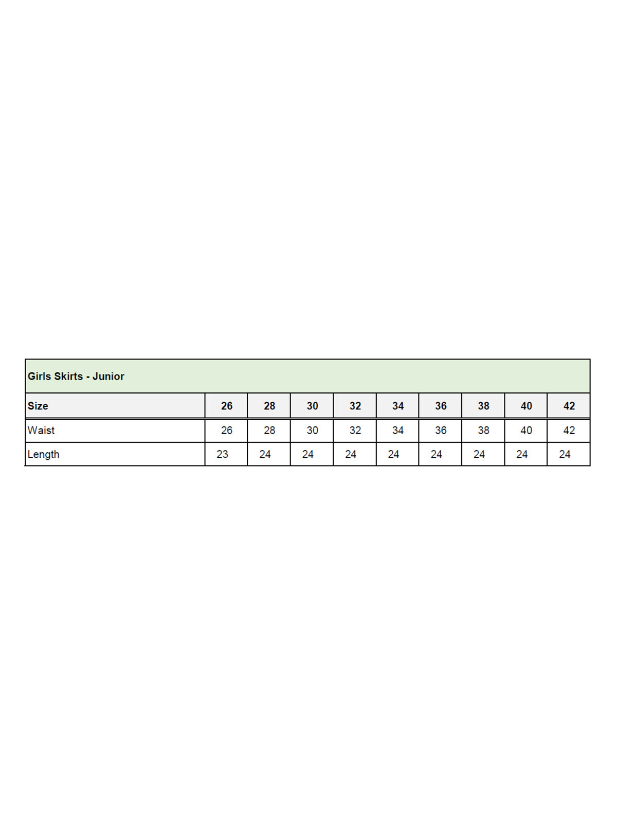 SIZECHART