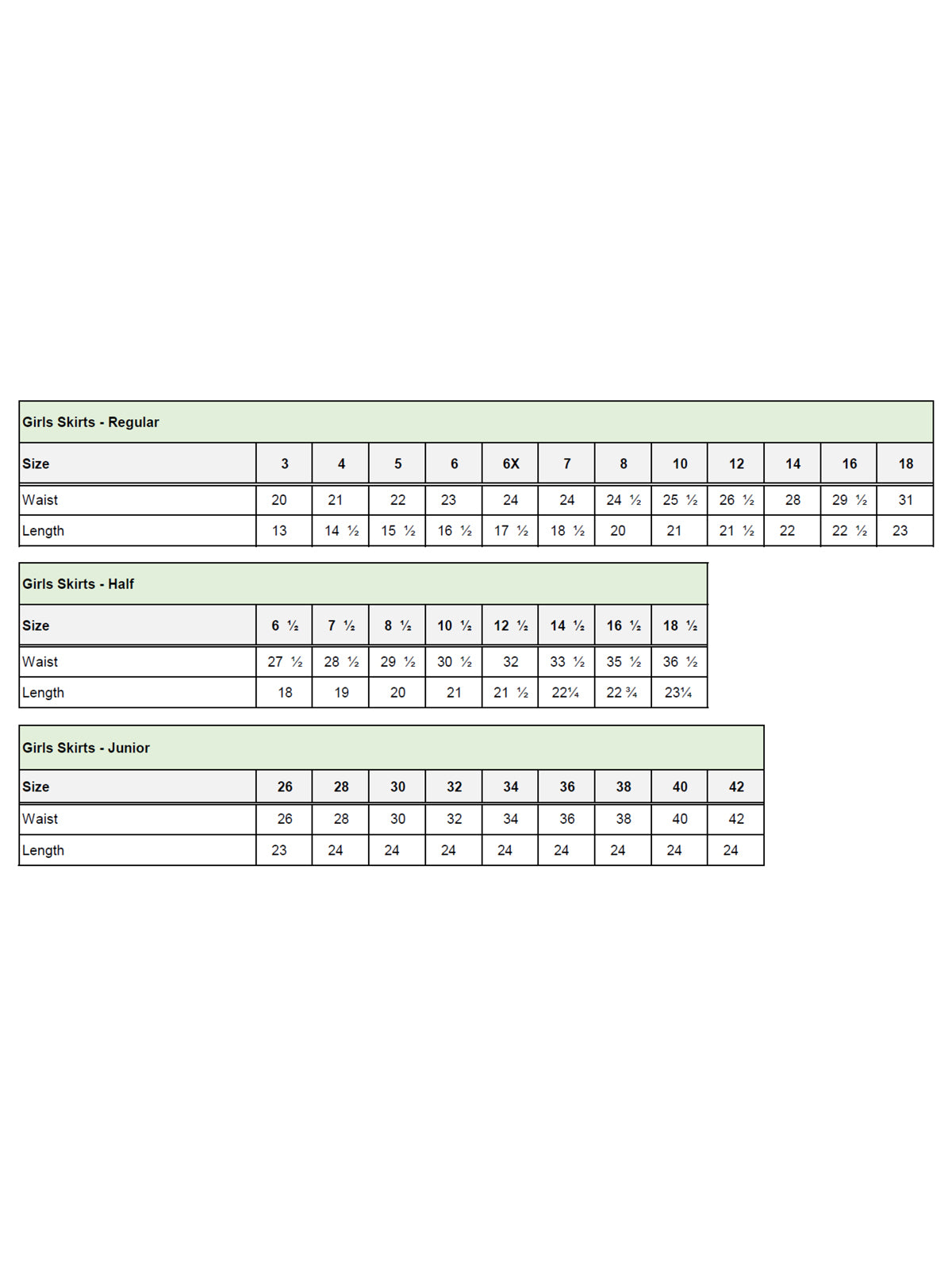 SIZECHART