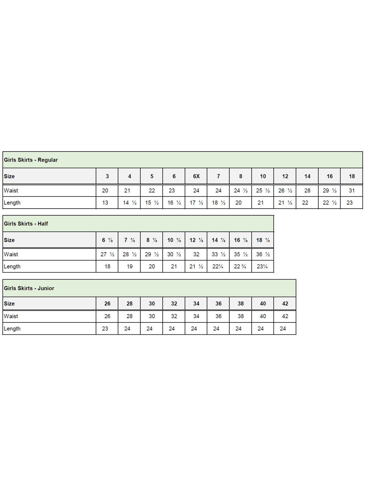 SIZECHART