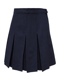 Girls' One-Pocket Stitched-Down Box Pleats Skirt - 1943BS - Blend Navy