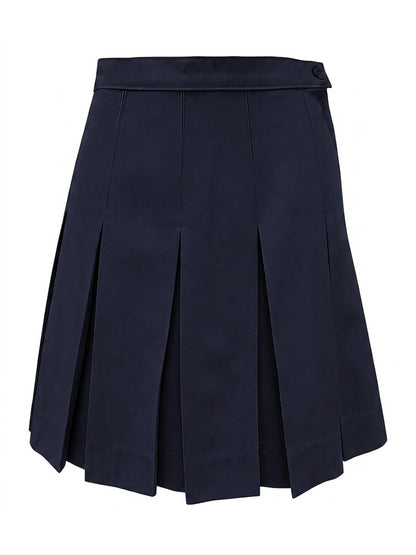 Girls' One-Pocket Stitched-Down Box Pleats Skirt - 1943BS - Blend Navy