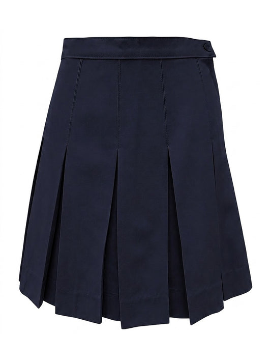 Girls' One-Pocket Stitched-Down Box Pleats Skirt - 1943BS - Blend Navy