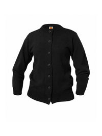 Women’s & Girl’s Jersey Knit 7-Button Crewneck Cardigan - 6000 - Black