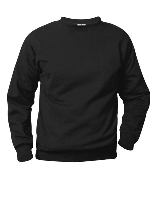 Unisex Crew Neck Fleece Sweatshirt - 6254 - BLACK