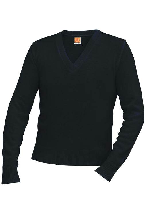 Unisex Jersey V-Neck Long-Sleeve Pullover Sweatshirt - 6500 - Black