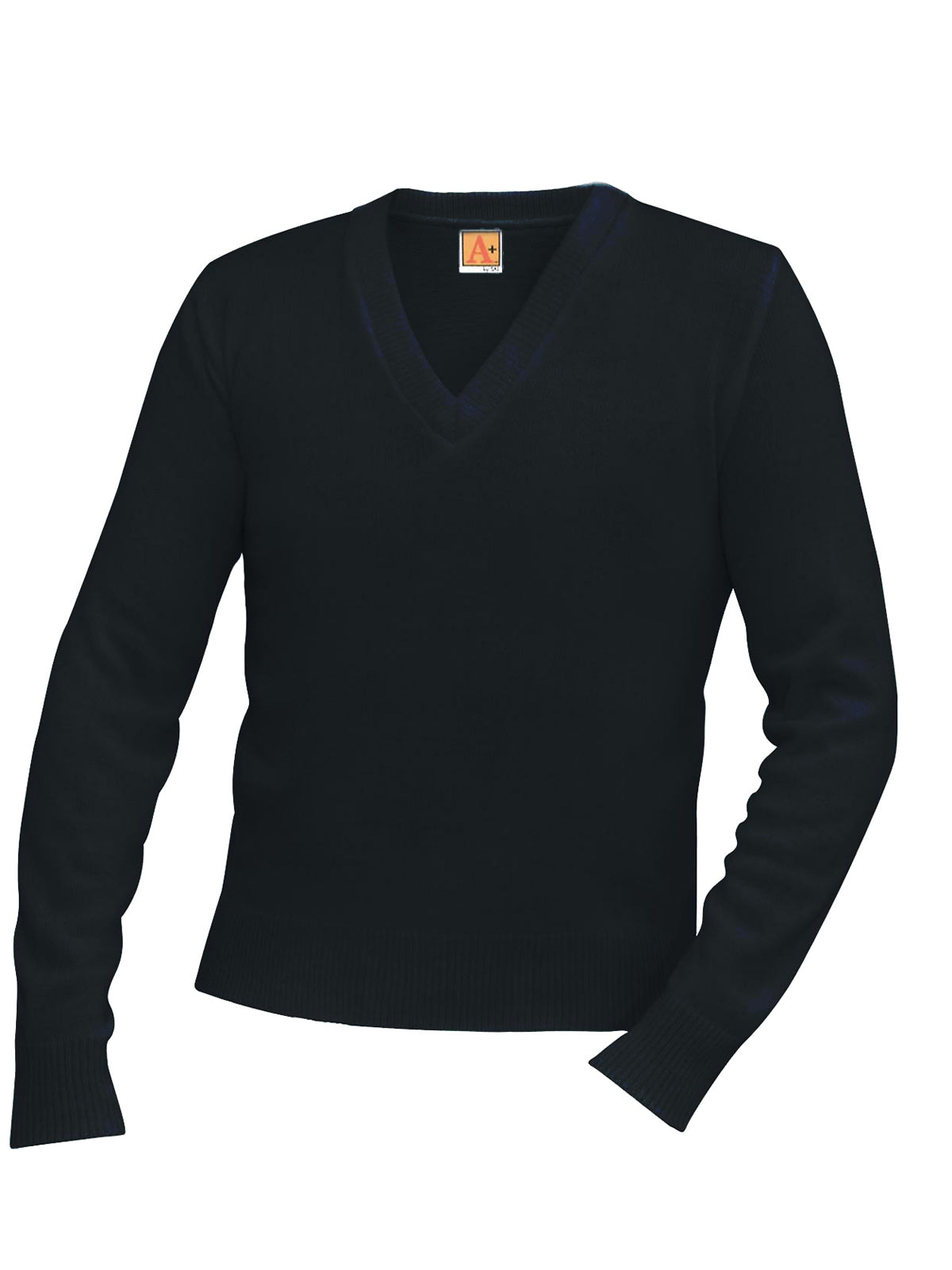 Unisex Jersey V-Neck Long-Sleeve Pullover Sweatshirt - 6500 - Black