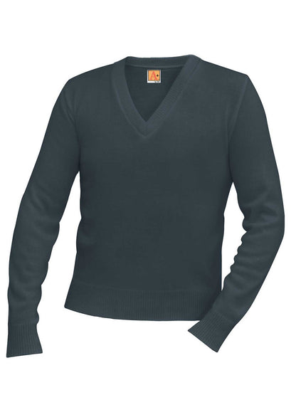 Unisex Jersey V-Neck Long-Sleeve Pullover Sweatshirt - 6500 - Charcoal Heather