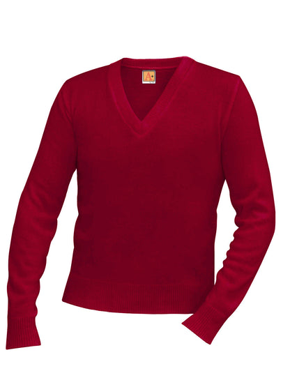 Unisex Jersey V-Neck Long-Sleeve Pullover Sweatshirt - 6500 - Cardinal