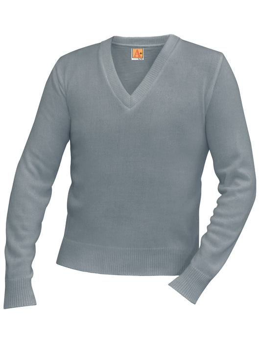 Unisex Jersey V-Neck Long-Sleeve Pullover Sweatshirt - 6500 - Grey Heather