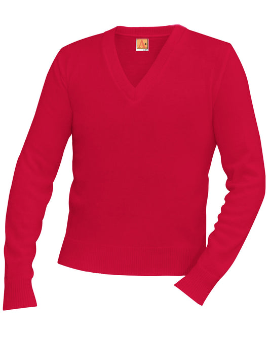 Unisex Jersey V-Neck Long-Sleeve Pullover Sweatshirt - 6500 - Lipstick