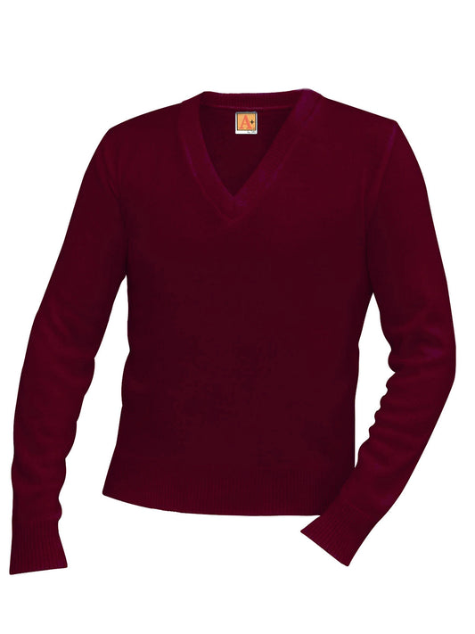 Unisex Jersey V-Neck Long-Sleeve Pullover Sweatshirt - 6500 - Mulberry