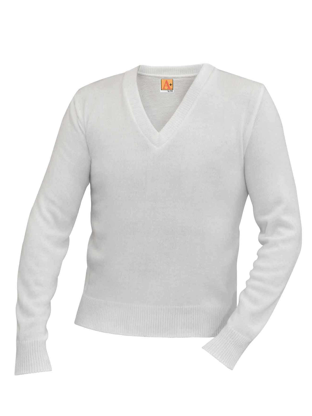 Unisex Jersey V-Neck Long-Sleeve Pullover Sweatshirt - 6500 - White