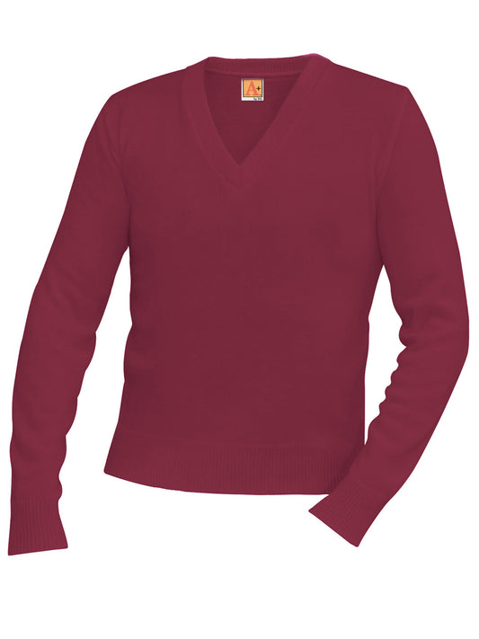 Unisex Jersey V-Neck Long-Sleeve Pullover Sweatshirt - 6500 - Wine