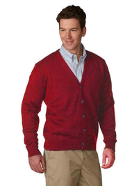 Unisex Jersey Knit 5-Button V-Neck Cardigan Sweater - 6745 - Lipstick