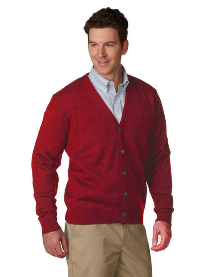 Unisex Jersey Knit 5-Button V-Neck Cardigan Sweater - 6745 - Lipstick