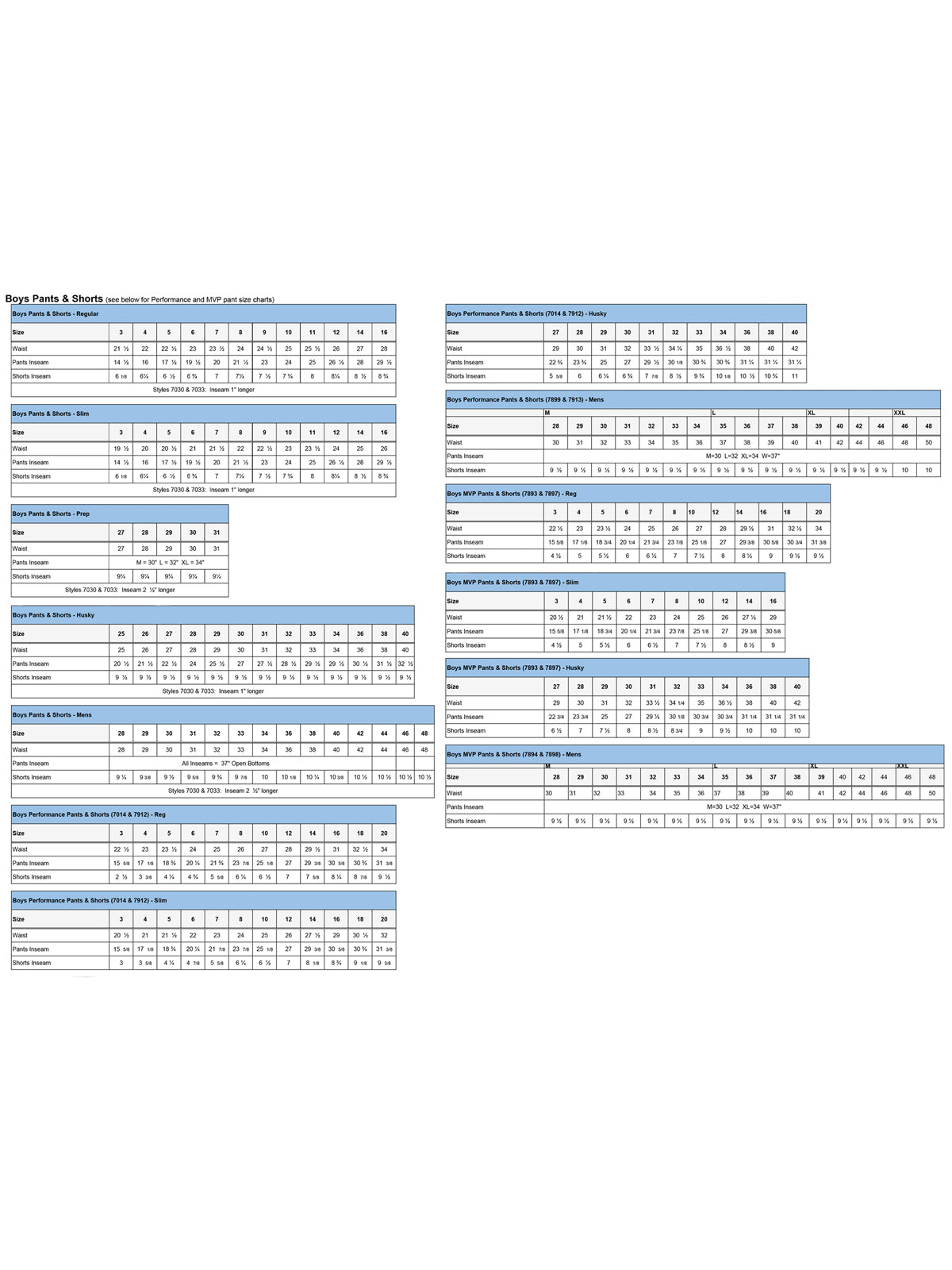 SIZECHART