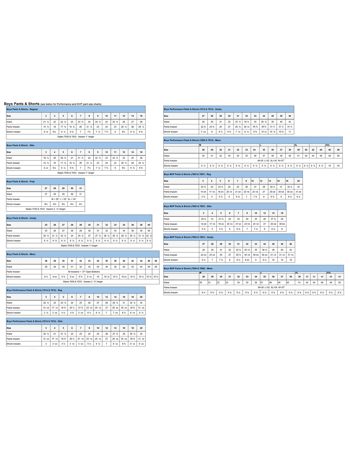SIZECHART