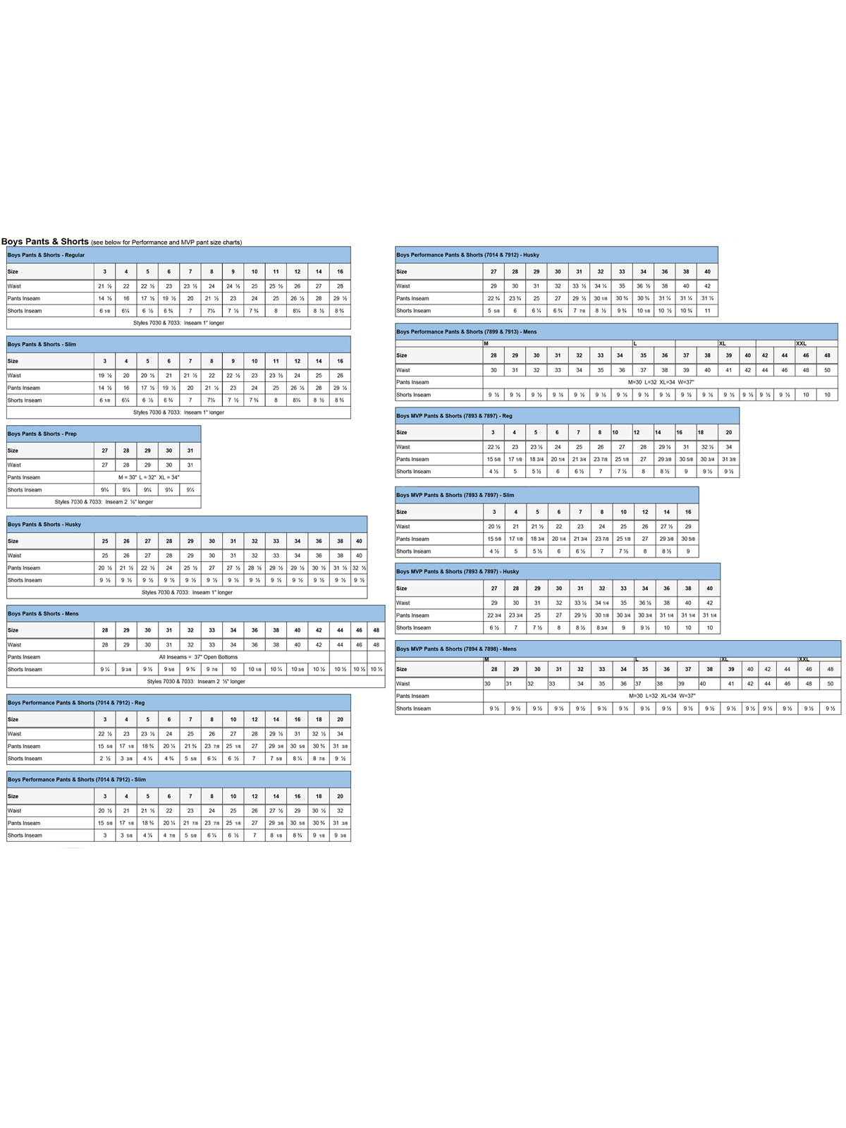 SIZECHART