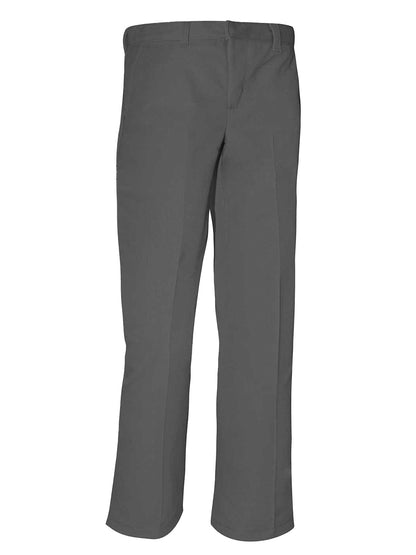 Boy's Bi Blend Plain Front Pants - 7862 - Dark Charcoal Heather