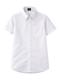 Unisex 1-Pocket Short Sleeve Pinpoint Oxford Shirt - 8139 - White