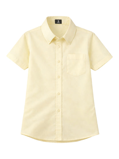Unisex 1-Pocket Short Sleeve Pinpoint Oxford Shirt - 8139 - Yellow