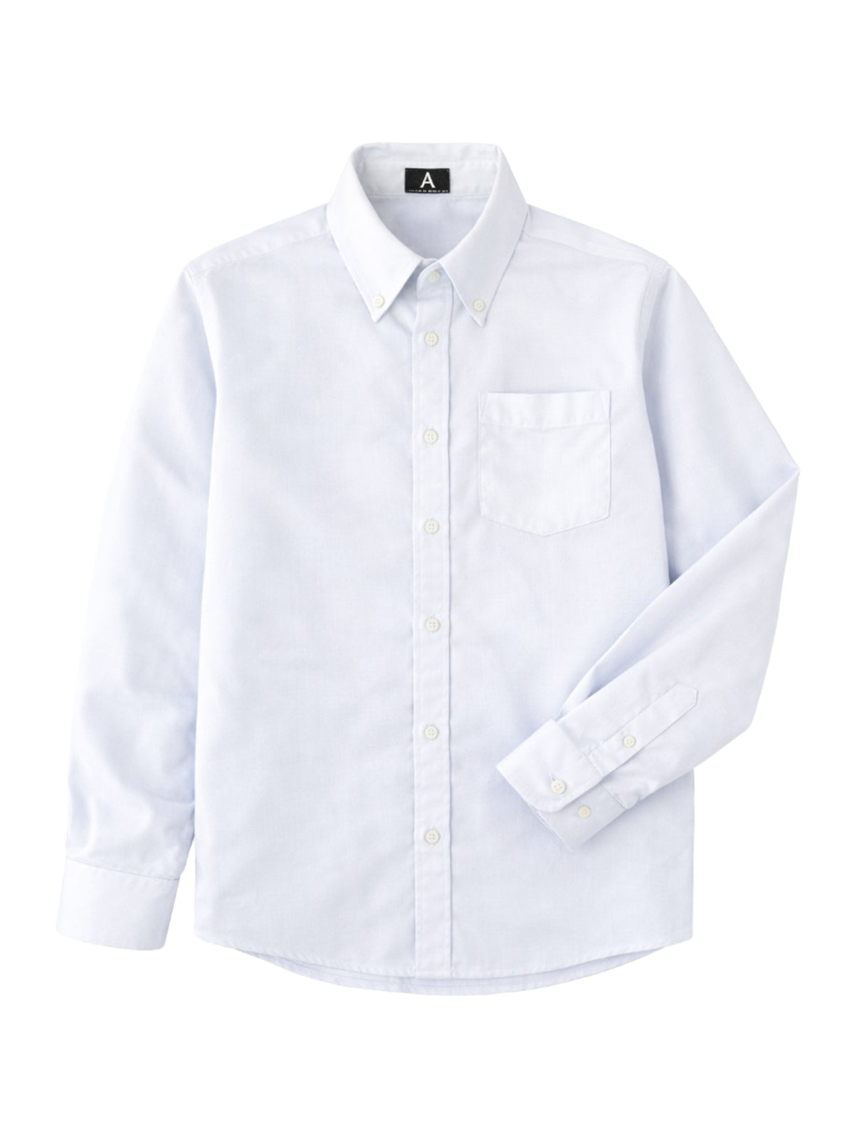 Unisex 1-Pocket Long Sleeve Pinpoint Oxford Shirt - 8140 - White