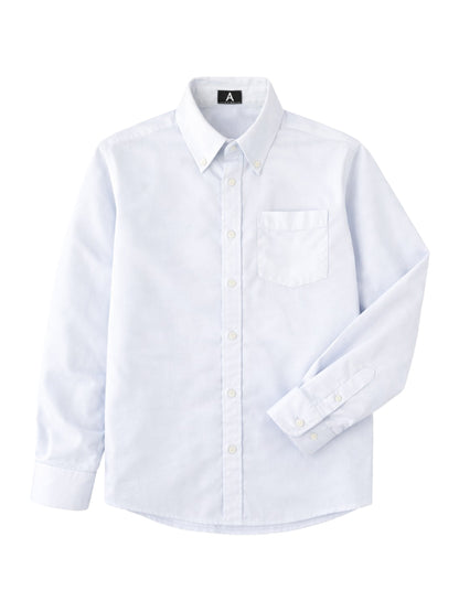 Unisex 1-Pocket Long Sleeve Pinpoint Oxford Shirt - 8140 - White