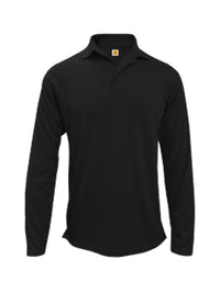 Unisex Performance Dri-Fit Jersy Knit Long Sleeve Polo - 8956 - Black