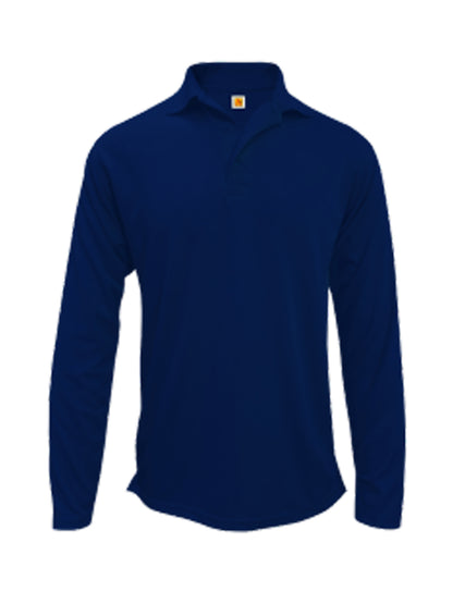 Unisex Performance Dri-Fit Jersy Knit Long Sleeve Polo - 8956 - Bright Navy