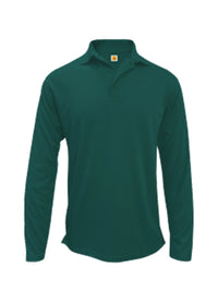 Unisex Performance Dri-Fit Jersy Knit Long Sleeve Polo - 8956 - Dark Green