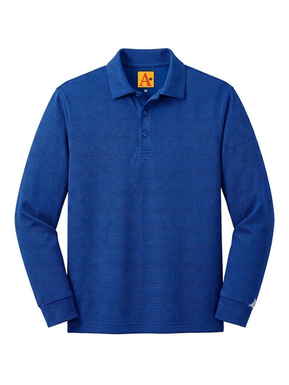 Unisex Performance Dri-Fit Jersy Knit Long Sleeve Polo - 8956 - Dark Royal