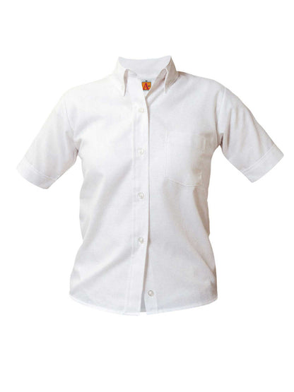Girls Short Sleeve Blouse - 9503 - White